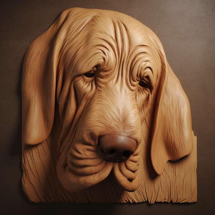 Nature and animals (Bloodhound dog 3, NATURE_663) 3D models for cnc